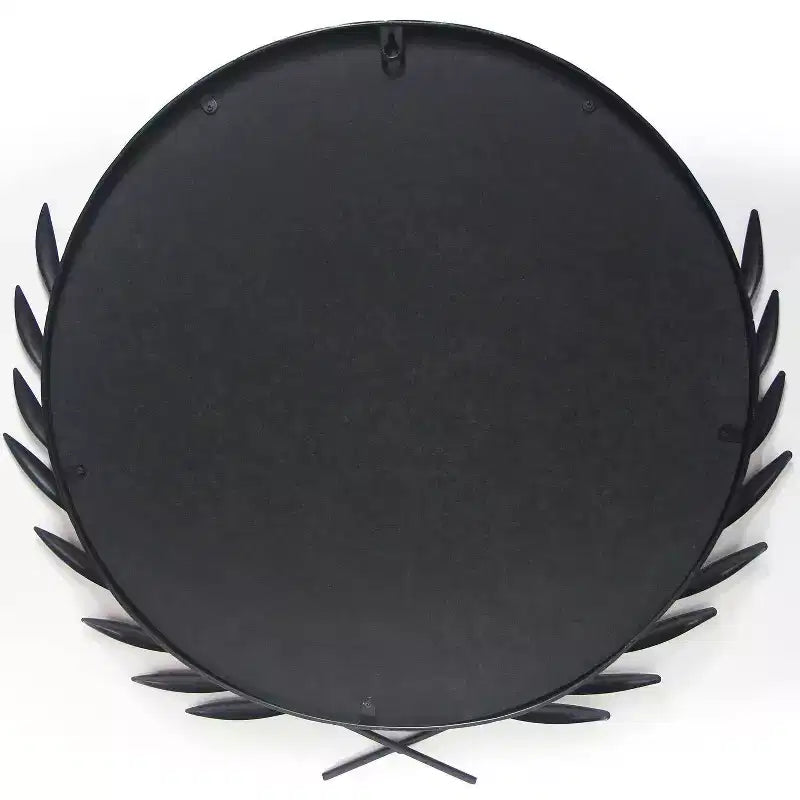 22"x21" Emperor Wall Mirror Black - Grecian Iron Frame, No Assembly Required