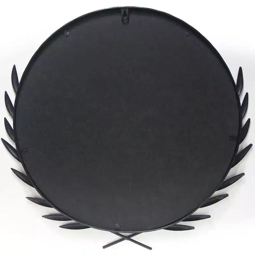 22"x21" Emperor Wall Mirror Black - Grecian Iron Frame, No Assembly Required