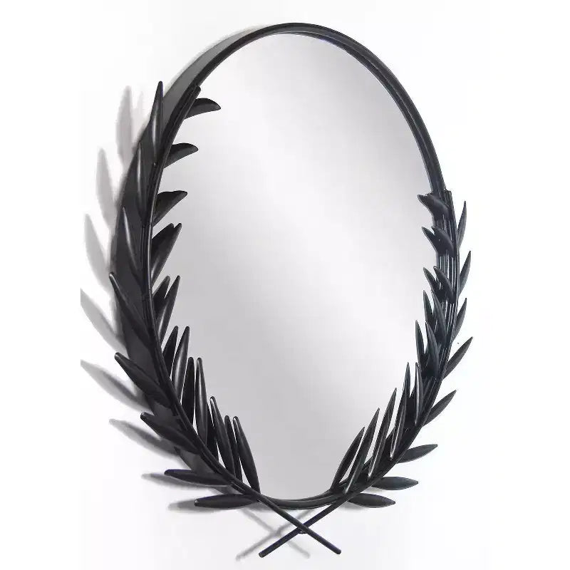 22"x21" Emperor Wall Mirror Black - Grecian Iron Frame, No Assembly Required
