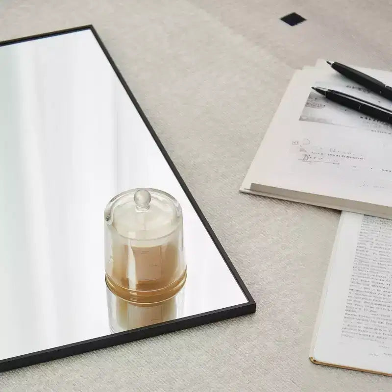 Specchio intero nero da 177,8 × 78,7 cm con cornice in lega di alluminio
