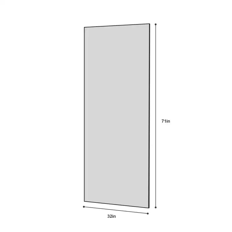 Specchio intero nero da 177,8 × 78,7 cm con cornice in lega di alluminio