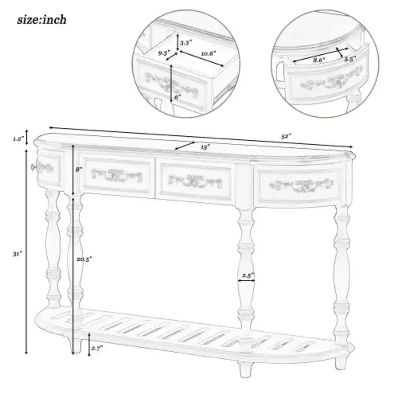 Hallway Console Table: Modern and Curved, with Ample Storage