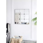 36 x 36 Inch Traditional Antique Glass Panel Wall Mirror