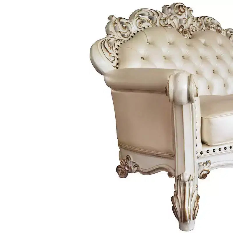 70" Sofas Champagne and Antique Pearl Finish