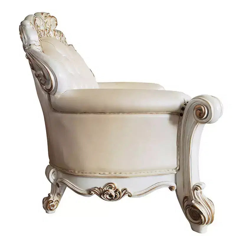 70" Sofas Champagne and Antique Pearl Finish