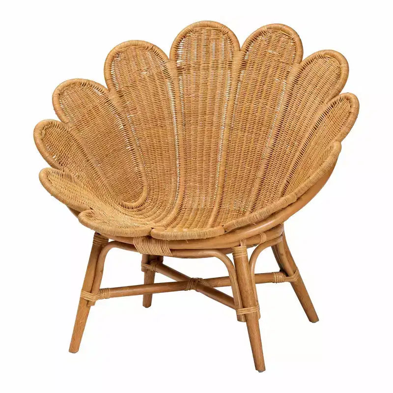 Blossom Rattan Accent Flower Chair Honey