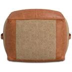 Pouf Quadrato Contemporaneo, Rivestimento in Pelle Rimovibile, Motivo Astratto, Capacità 113 kg