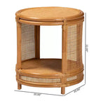 Tavolino rotondo in rattan color miele chiaro - Nessun montaggio