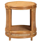 Tavolino rotondo in rattan color miele chiaro - Nessun montaggio