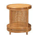 Tavolino rotondo in rattan color miele chiaro - Nessun montaggio