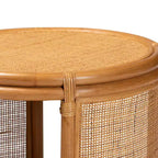 Tavolino rotondo in rattan color miele chiaro - Nessun montaggio