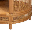 Tavolino rotondo in rattan color miele chiaro - Nessun montaggio