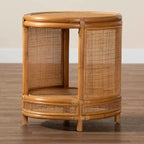 Tavolino rotondo in rattan color miele chiaro - Nessun montaggio