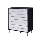 32" Myles Decorative Storage Drawer Black, Silver and Gold Finish - Acme Furniture: Elegant 5-Drawer Chest, Wood Composite, No Assembly Required