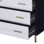 Cassettiera decorativa a 5 cassetti da 32" - Finitura nera, argento e oro