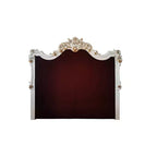 Letto Eastern King 96" finitura perla antica - Lussuosa testiera imbottita trapuntata, similpelle, stile Glamour