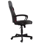 Sedia da ufficio con schienale alto regolabile in similpelle e rete, colore nero e bordeaux