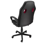 Sedia da ufficio con schienale alto regolabile in similpelle e rete, colore nero e bordeaux