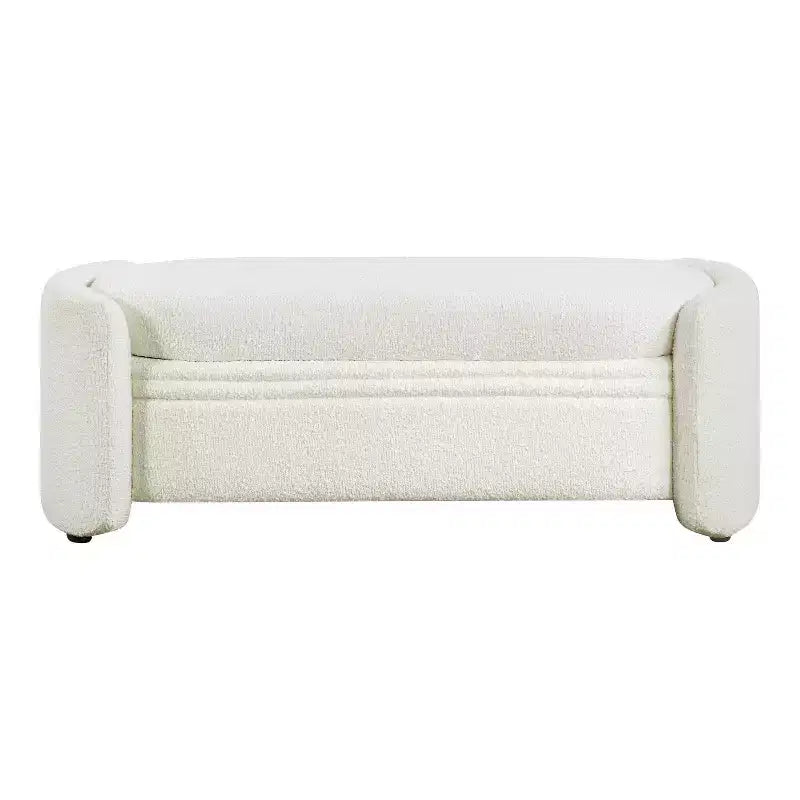 Glam Boucle Storage Bench for Bedroom and Entryway