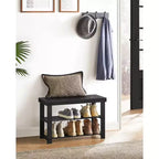 Bamboo Shoe Rack Bench, 3-Tier Shoe Storage Organizer Shelf Holder Home Entryway Hallway