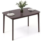 Costway 48 Wooden Dining Table Rectangular Farmhouse Kitchen with Solid Rubber Wood Legs Cherry/Natural