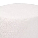 Pouf moderno e contemporaneo rivestito in bouclé color avorio