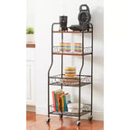 Scaffale a 4 ripiani con ruote Scroll