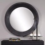 Specchio da parete rotondo oversize grigio scuro da 101,6 cm