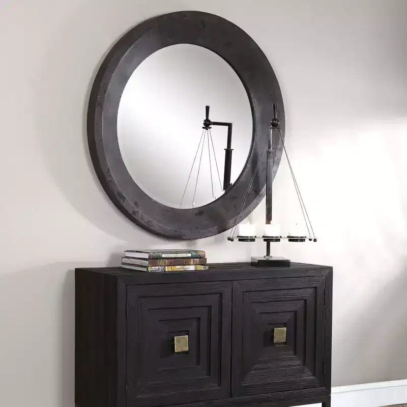 Dark Gray 40" Round Oversized Wall Mirror