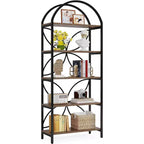 Tribesigns 5-Tier Open Bookshelf, 74.8 Arched Bookcase Display Rack with Metal Frame
