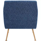 Poltrona Imbottita Blu Navy e Oro