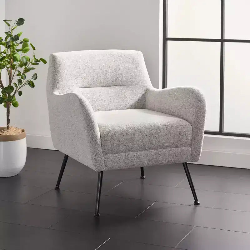 Navy and Gold Upholstered Arm Chair