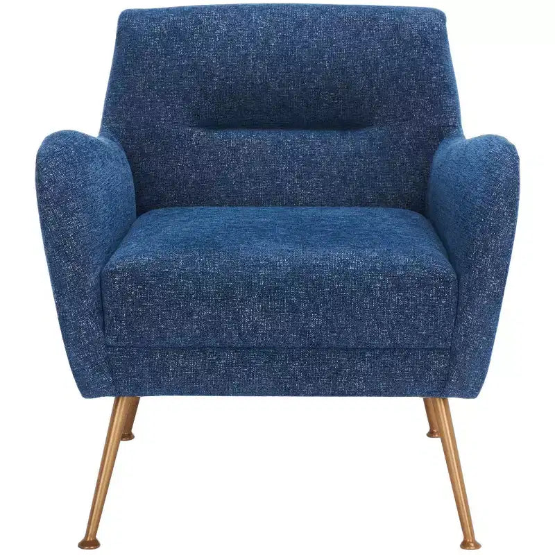 Navy and Gold Upholstered Arm Chair