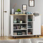 Carrello da cucina 47" con 6 ripiani aperti e 1 armadietto