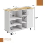 Carrello da cucina 47" con 6 ripiani aperti e 1 armadietto