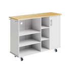 Carrello da cucina 47" con 6 ripiani aperti e 1 armadietto