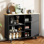 Carrello da cucina 47" con 6 ripiani aperti e 1 armadietto