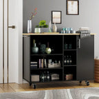 Carrello da cucina 47" con 6 ripiani aperti e 1 armadietto