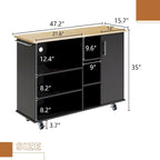 Carrello da cucina 47" con 6 ripiani aperti e 1 armadietto
