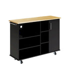Carrello da cucina 47" con 6 ripiani aperti e 1 armadietto