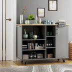 Carrello da cucina 47" con 6 ripiani aperti e 1 armadietto