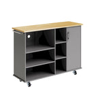 Carrello da cucina 47" con 6 ripiani aperti e 1 armadietto