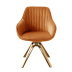 Poltrona girevole Mid-century Pyramid 360°, rivestita in comodo velluto - Gambe placcate oro per camera da letto, ufficio, sala da pranzo