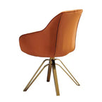 Poltrona girevole Mid-century Pyramid 360°, rivestita in comodo velluto - Gambe placcate oro per camera da letto, ufficio, sala da pranzo