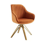 Poltrona girevole Mid-century Pyramid 360°, rivestita in comodo velluto - Gambe placcate oro per camera da letto, ufficio, sala da pranzo