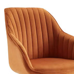 Poltrona girevole Mid-century Pyramid 360°, rivestita in comodo velluto - Gambe placcate oro per camera da letto, ufficio, sala da pranzo