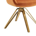 Poltrona girevole Mid-century Pyramid 360°, rivestita in comodo velluto - Gambe placcate oro per camera da letto, ufficio, sala da pranzo