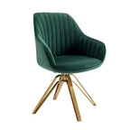 Poltrona girevole Mid-century Pyramid 360°, rivestita in comodo velluto - Gambe placcate oro per camera da letto, ufficio, sala da pranzo