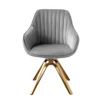 Poltrona girevole Mid-century Pyramid 360°, rivestita in comodo velluto - Gambe placcate oro per camera da letto, ufficio, sala da pranzo