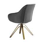 Poltrona girevole Mid-century Pyramid 360°, rivestita in comodo velluto - Gambe placcate oro per camera da letto, ufficio, sala da pranzo